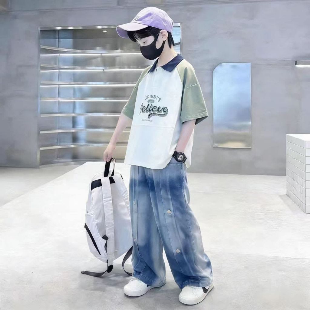 LHS_cool ชุดกางเกงคอปกเด็กชาย