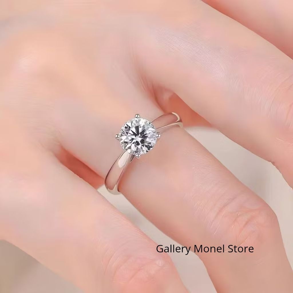 SPARKLING DIAMOND GEM RING ทําจาก MONEL MATERIAL ของแท้ RUSPROOF