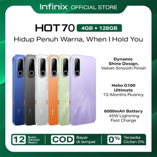 Infinix Hot 70 4/128GB - Up to 8GB Extended RAM - Helio G100 Ultimate - 6.78 inch 120Hz - 50MP - 6000 mAh - NFC