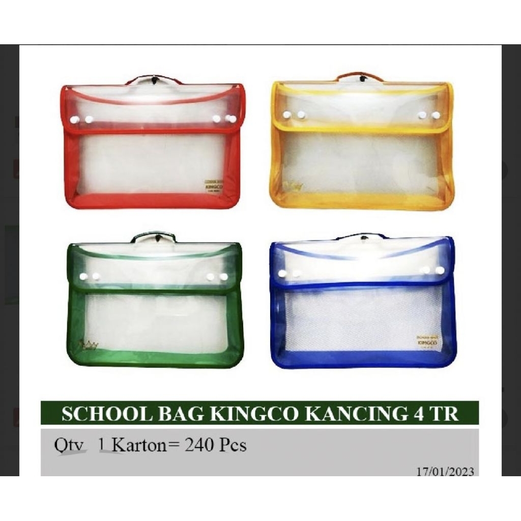 กระเป๋า SCHOOL FUNNY 888 LC. 2 ปุ่ม TRANSPARENT 2 / ปุ่ม 4 แผนที่ TR