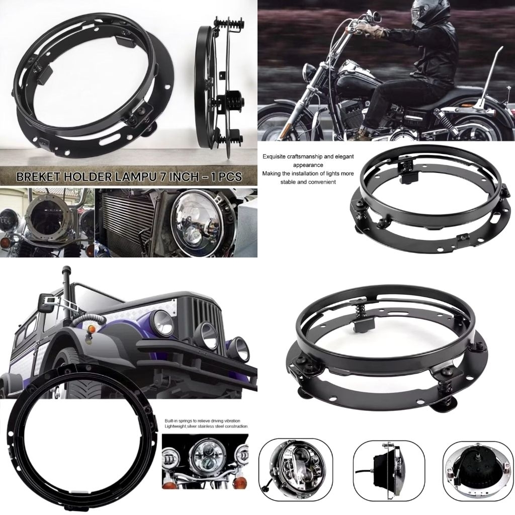 7 INCH ROUND HEADLIGHT BRACKET UNIVERSAL สําหรับรถจักรยานยนต์และรถยนต์