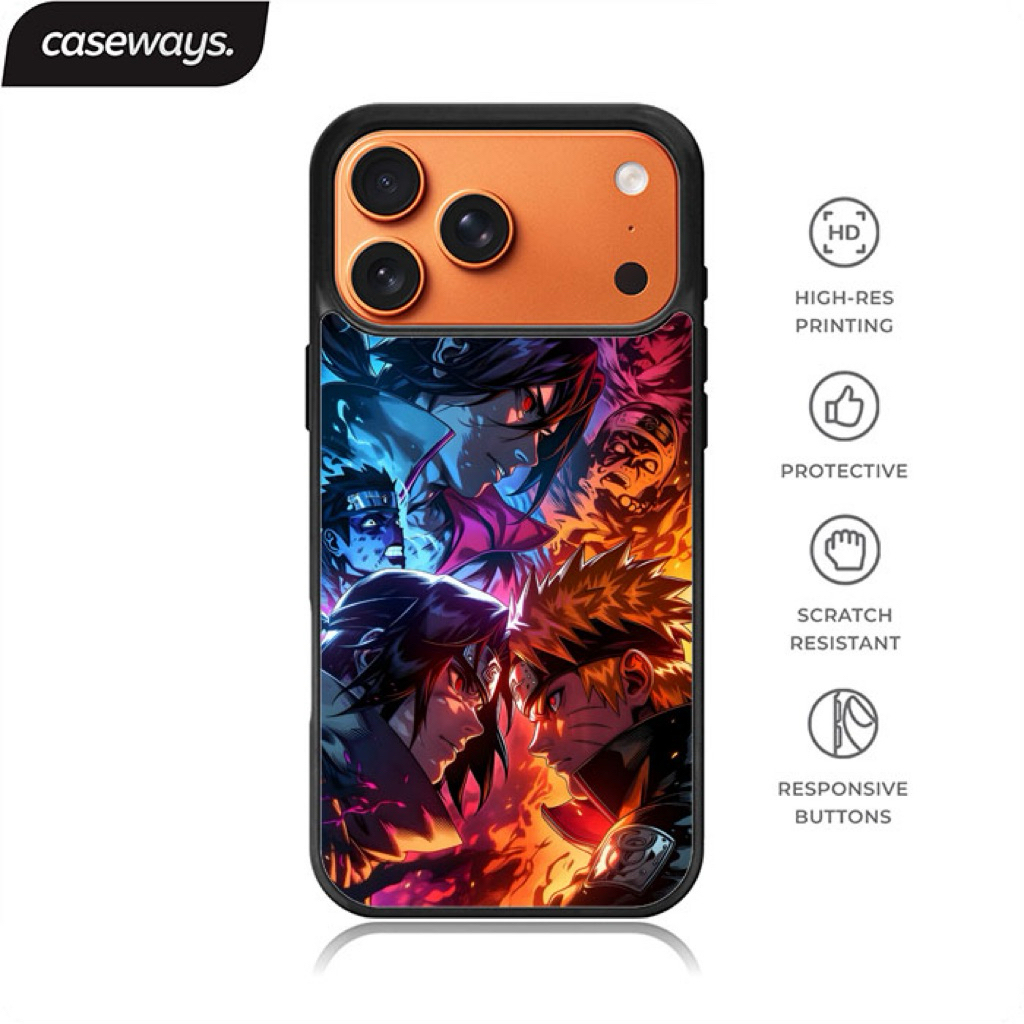 Hybrid Case Casing Iphone 17 16 15 14 13 12 11 XR PLUS PRO MAX MINI case iphone 17 PRO MAX - naruto 