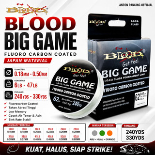 Senar Pancing Blood Big Game Fluoro Carbon Coated Japan Material 240/330YDS/Meter