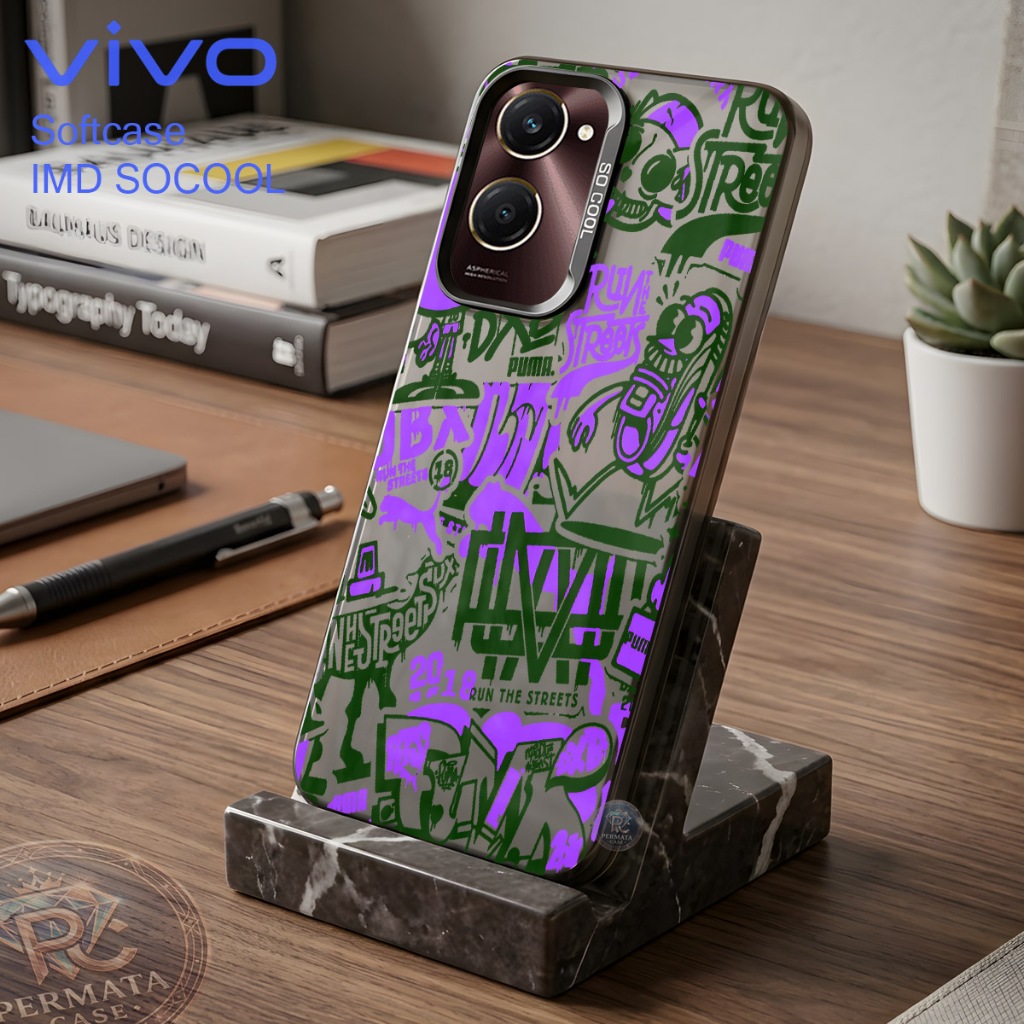 PC153 กรณี Vivo Y18 Y03 Y36 4G 5G Y27 4G 5G Y27s Y28 4G Y17s 2023 ป้องกัน Hp กรณี Glitter/Glossy ซิล