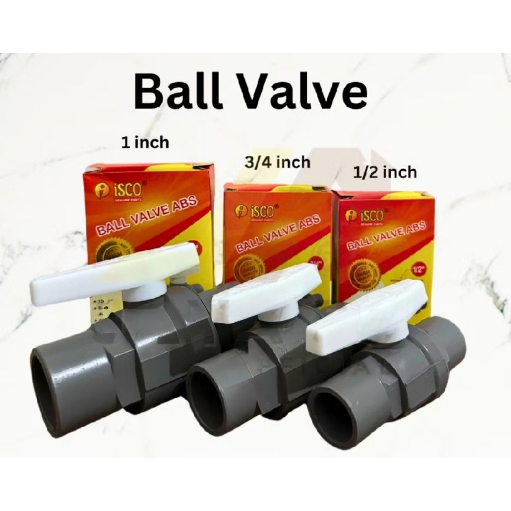Stop Valve Ball Valve PVC 1 นิ้ว 3/4 นิ้ว 1/2 นิ้ว Stop Valve ท่อ Ball Valve ยี่ห้อ Isco