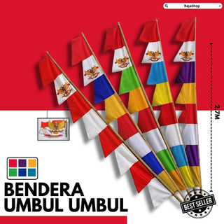 Bendera Umbul Umbul Garuda 3 Meter | 8 Mata Gergaji | Warna Lengkap
