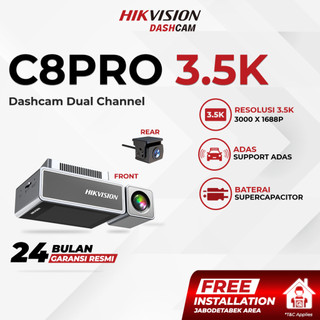 HIKVISION C8 PRO Dash Cam 3.5K ADAS Dual Channel Ultra-Clear IPS Touch Screen 2.45" SuperCapacitor Dashcam Mobil