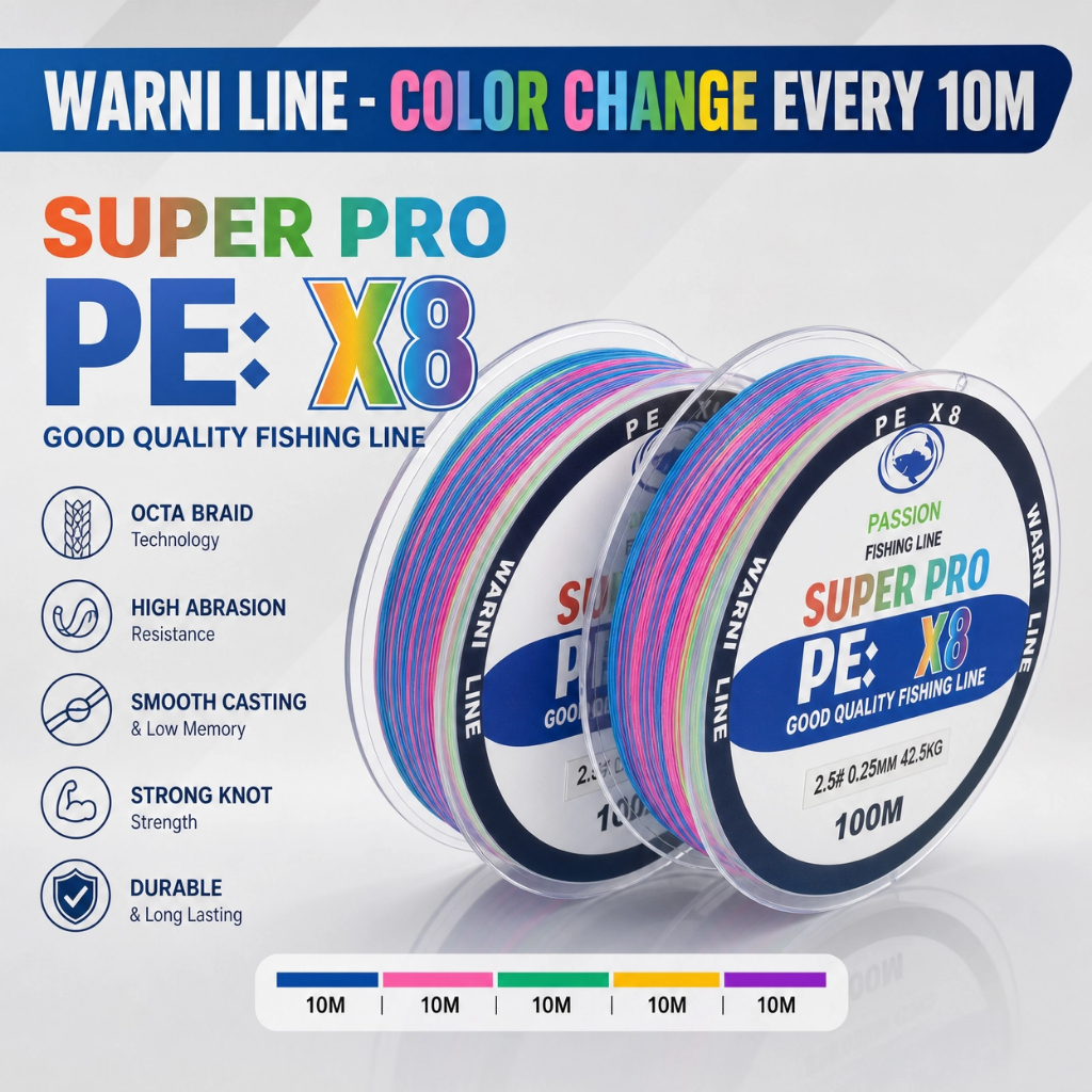 PE Super 100M X8 PE สายถัก POSSION สายตกปลาด้ายหมายเลข 0.4 0.8 1.0 2.0 3.0