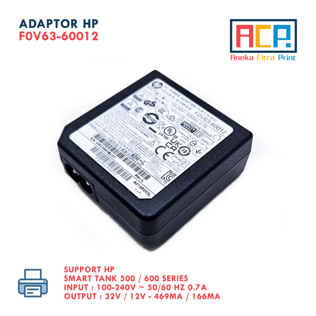 อะแดปเตอร์จ่ายไฟ HP Smart Tank 500 510 515 615 F0V63-60012 อะแดปเตอร์ +32V / +12V 469mA / 166mA