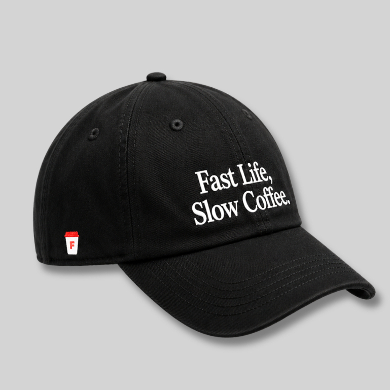 หมวกกาแฟช้า Fast Life (สีดํา)