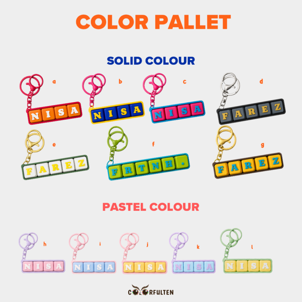 GANTUNGAN COLORFULTEN - Custom Name 3D Keychain Keyboard Clicker Unique Fidget Keychain Bag