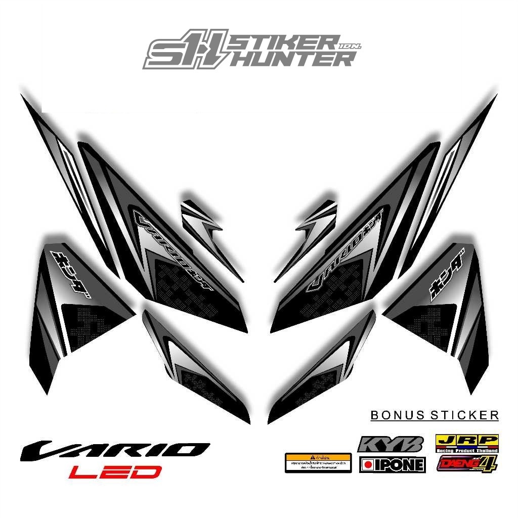 HONDA VARIO LED 2015 - 2017 AERO V1 DECAL สติ๊กเกอร์แถบ / สติ๊กเกอร์HUNTER / แถบดัดแปลง