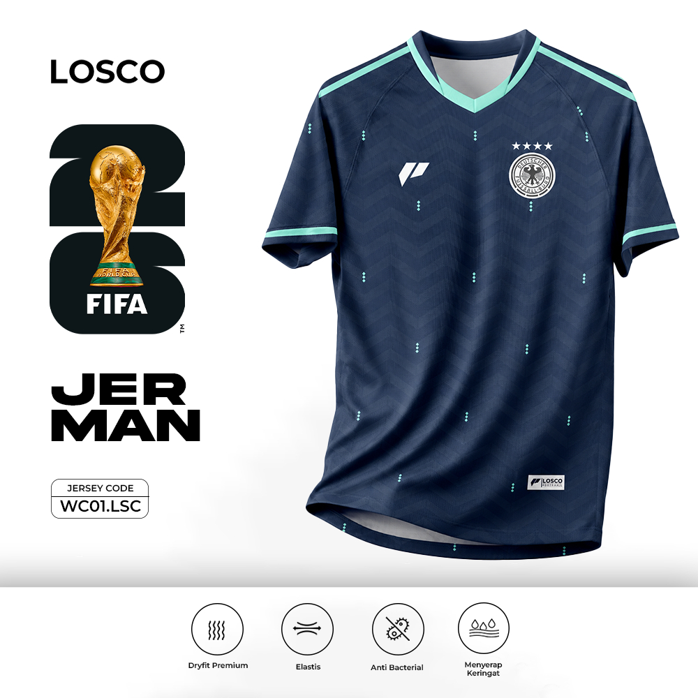 [ GERMANY AWAY JERSEY ] เสื้อ Dryfit พรีเมี่ยม / GERMANY Unisex Jersey - LOSCO