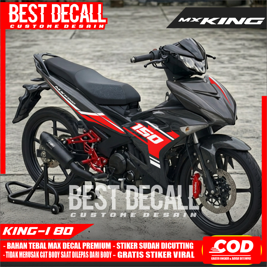MERAH UV Transparent Sticker Striping mx king 150 Maxdecal Material Red Blue Design king-i 79