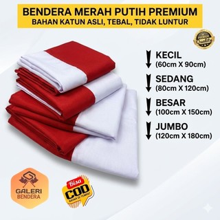 Bendera Merah Putih Kain Katun Asli Tebal Sangsaka Indonesia HUT Kemerdekaan RI Dirgahayu