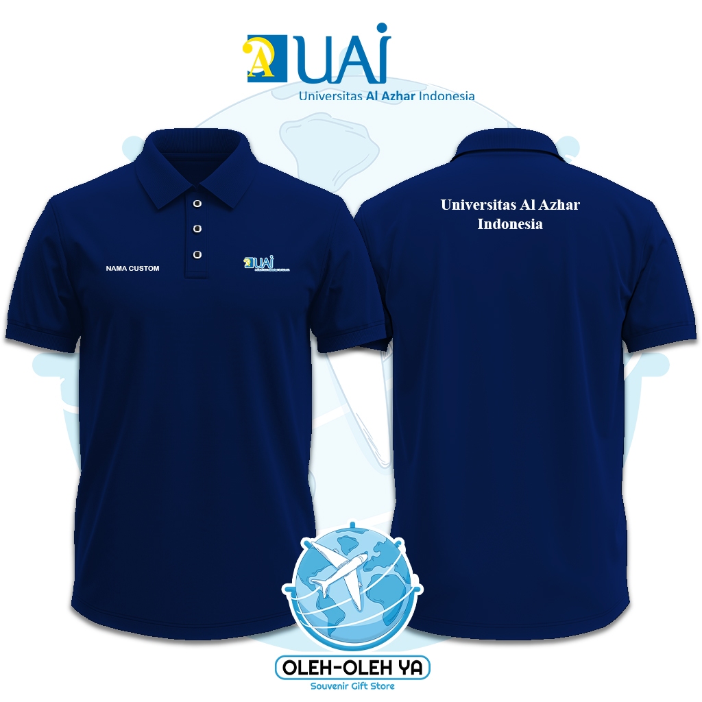 ของที่ระลึก Yes Wangki เสื้อโปโลคอปก Wangki Work Shirt - Al Azhar Indonesia University - DTF เย็บปัก