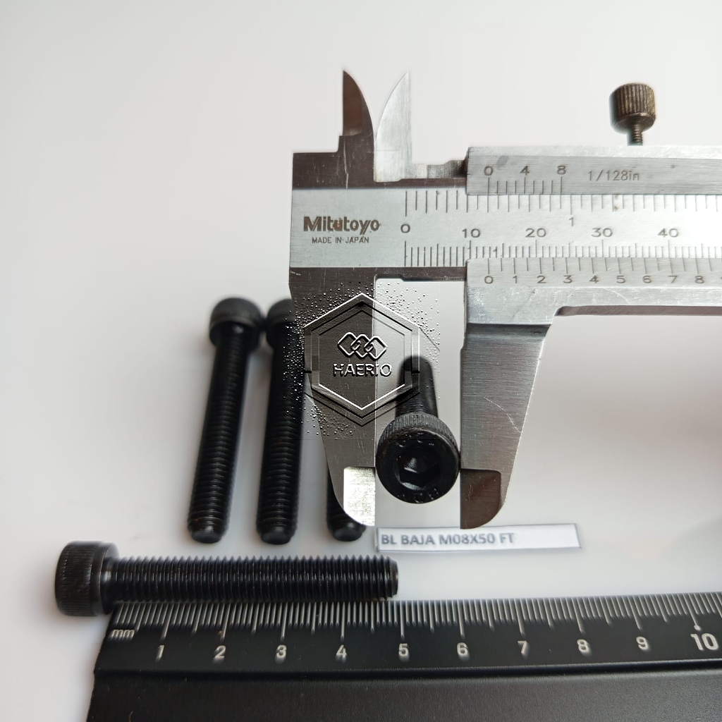 BOLT L M8X50 (5CM) STEEL FULL THREAD 12 L STEEL M8 X 50 GRADE 12.9 / BOLT L STEEL M8 LENGTH 5 CM / B