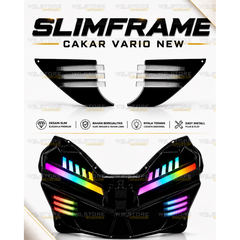 SLIMFRAME DRAGON NAIL CLAW VARIO ใหม่ RGB / NON LED ACRYLIC EYEBROW LIGHT VARIO RGB SLIMFRAME ACRYLIC