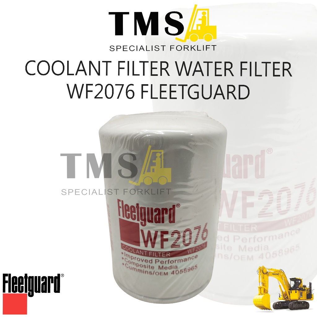 Coolant Filter Fleetguard WF2076 หม้อน้ํากรองน้ํา Excavator Komatsu Hitachi Cummins KTA19 KTA38 QSK1