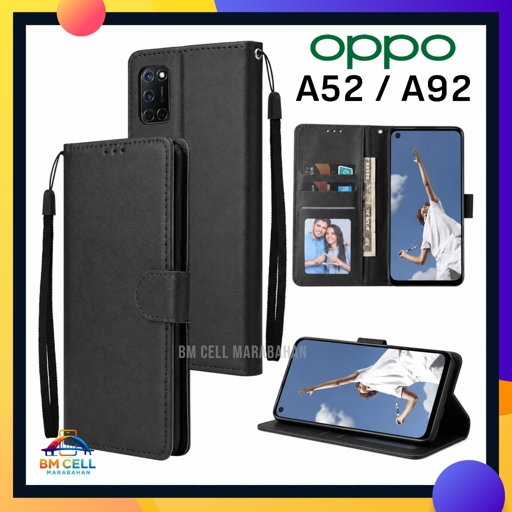 Oppo A52 / Oppo A92 Flip Cover Premium Leather Softcase Money & Card Slot เคสหรูหรา