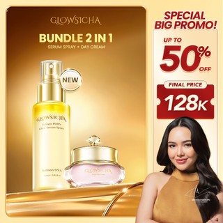 [New Launch] Glowsicha Bundle 2in1 Serum Spray + Bright Day Cream - Paket Lengkap Serum Spray untuk merawat dan mencerahkan wajah Salmon DNA PDRN Niacinamide