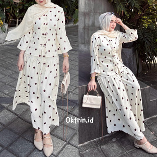 LEA POLKA ONESET POLKADOT TOP & SKIRT BY OKTRIN.ID
