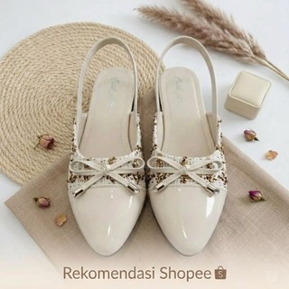 Sandal Wanita Elegan Mules Heels - Desain Stylish, Anti-Slip, Nyaman Dipakai