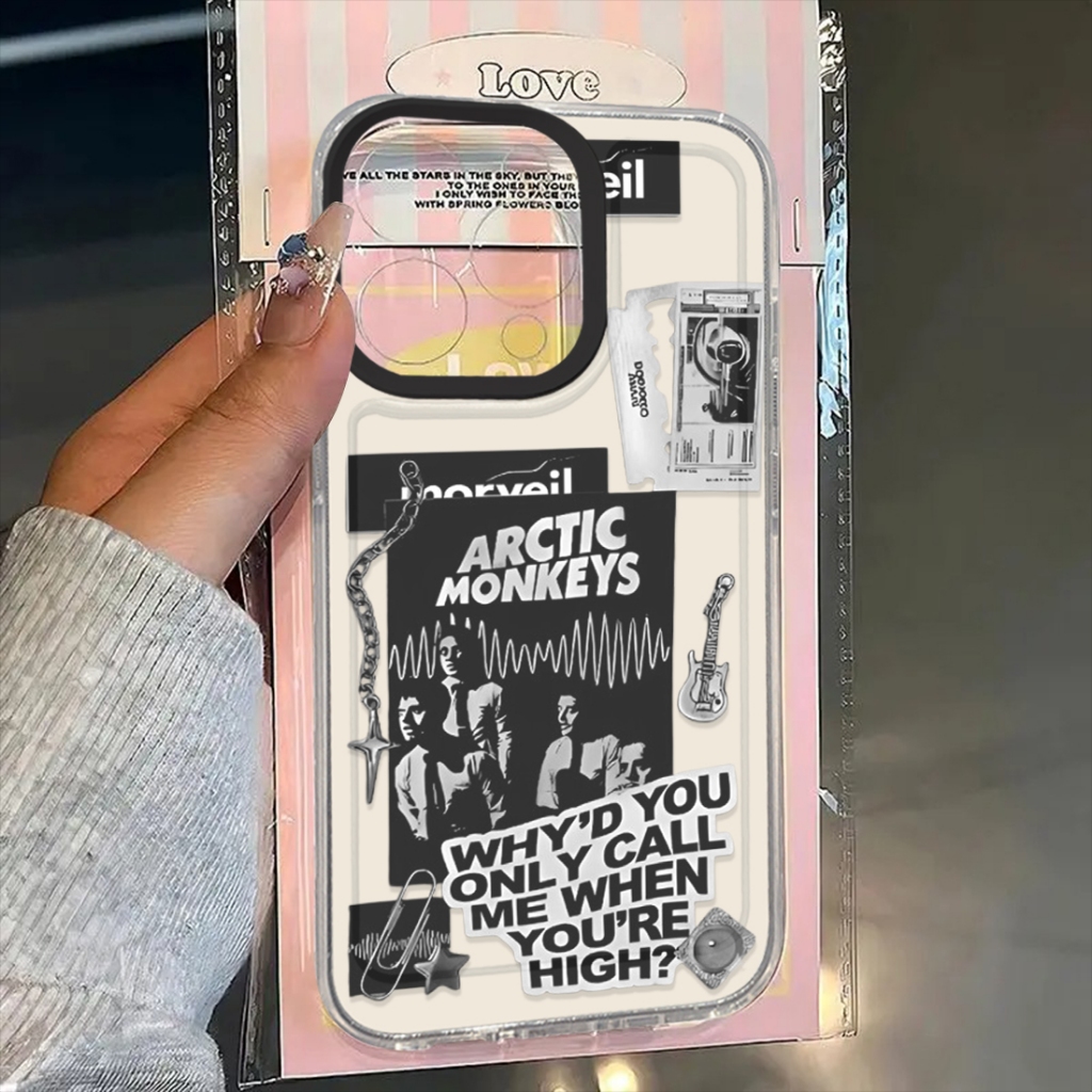 HP (07) Softcase Glossy Band Motif Clear Case สําหรับ Redmi Note 10 12 13 14 14T Pro Plus 5g ล่าสุด 