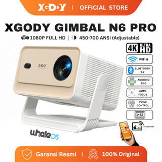 XGODY Gimbal N6 Pro Smart Proyektor LCD - Android13-FHD 1080P-WhaleOs System-Voice Control-700 ANSI