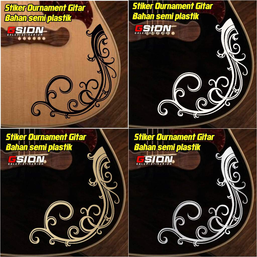 สติ๊กเกอร์ตัดดอกไม้ดอกไม้ Swirl Body Guitar Acoustic Bass Classic Acoustic Electric Hardcase universal