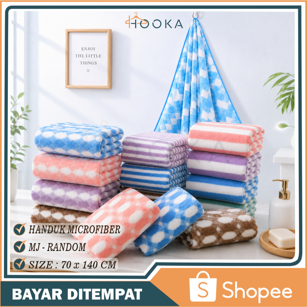 HOOKA ผ้าเช็ดตัวสําหรับผู้ใหญ่ ขนาด 70 x 140 ซม. / ผ้าเช็ดตัวไมโครไฟเบอร์ / ผ้าเช็ดตัวสําหรับเด็ก