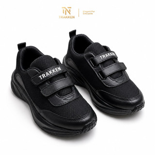 TRAKKEN - Sepatu Anak Sekolah Hitam Premium Sporty Size 31-35