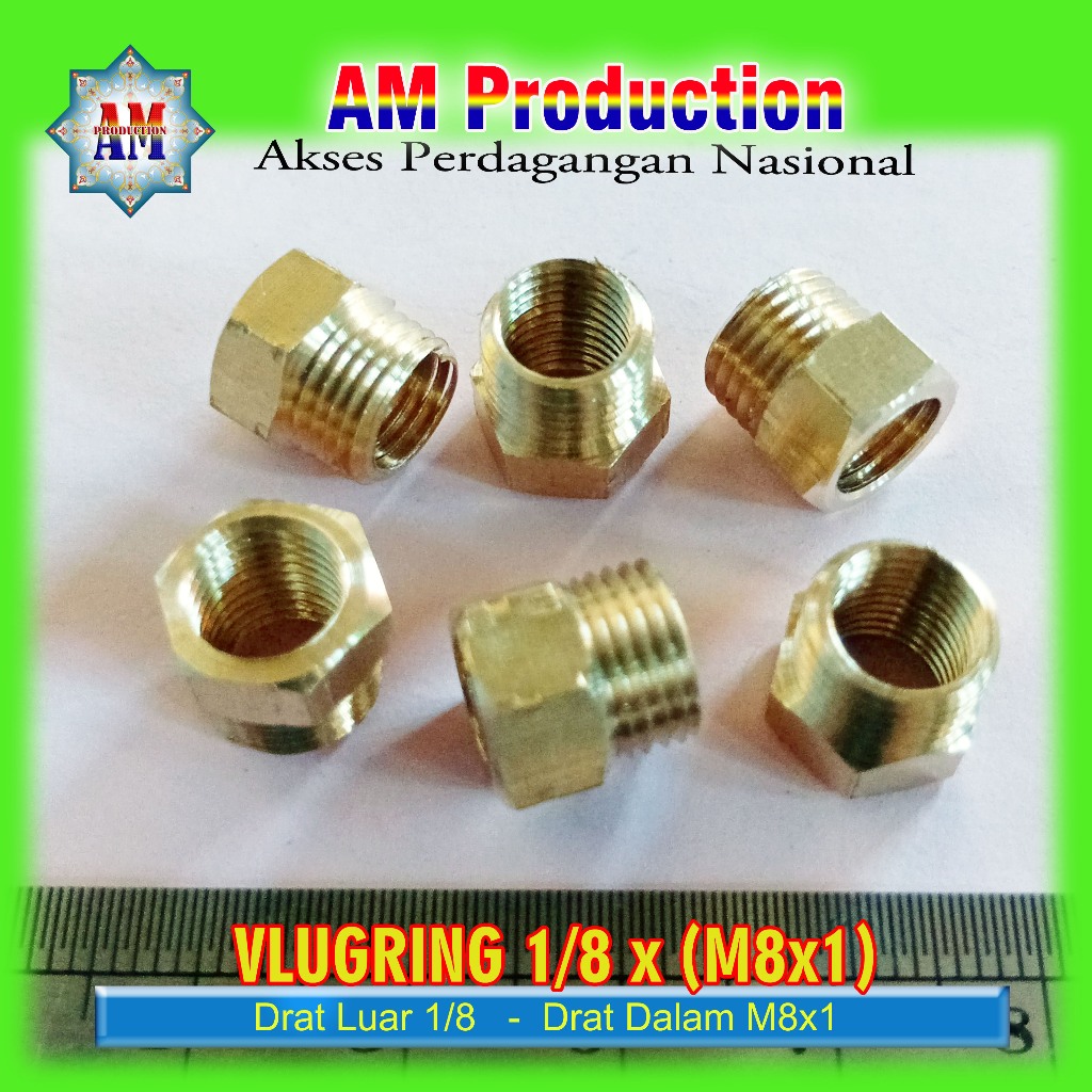 ด้าย Vlugring 1/8x(M8x1) การแปลง 1/8 ถึงเกลียว M8x1 AM Production