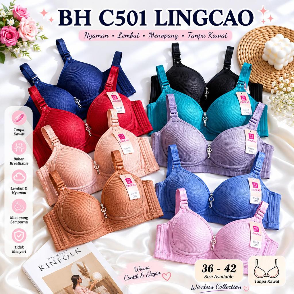BH LINGCAO C501 SIZE 36-42 WITH WIRE HOOK 3 CUP C MEDIUM FOAM