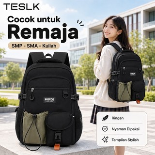 TESLK Tas Ransel Sekolah Remaja Backpack Stylish SMP SMA Kuliah Ringan Kapasitas Besar