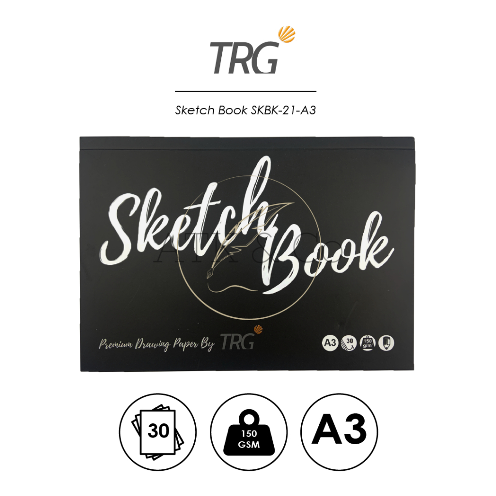 TRG Sketchbook Sketchbook A3 150gsm SKBK-21-A3 - กระดาษสมุดวาดภาพและร่าง 150 แกรม TRG
