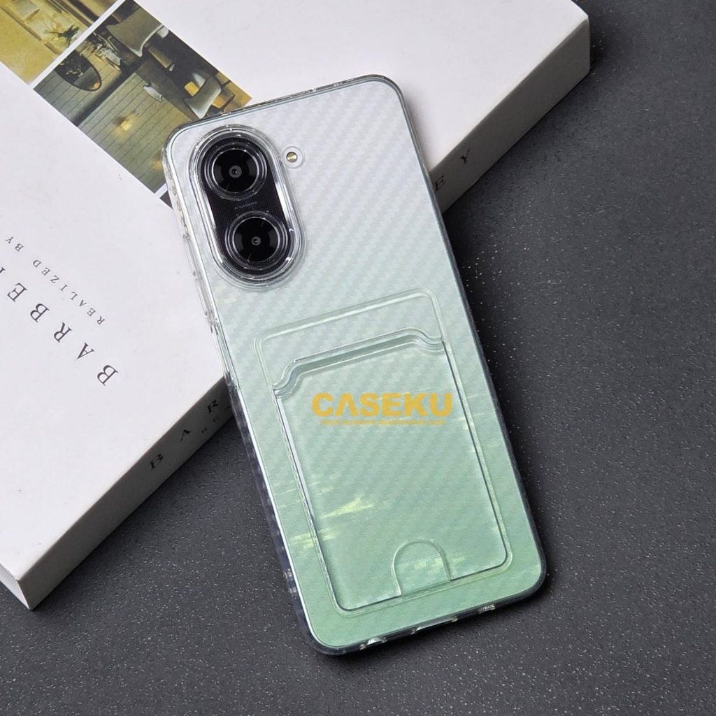 Poco C71 Card Case Clear / Clear Card Slot Case Poco C71