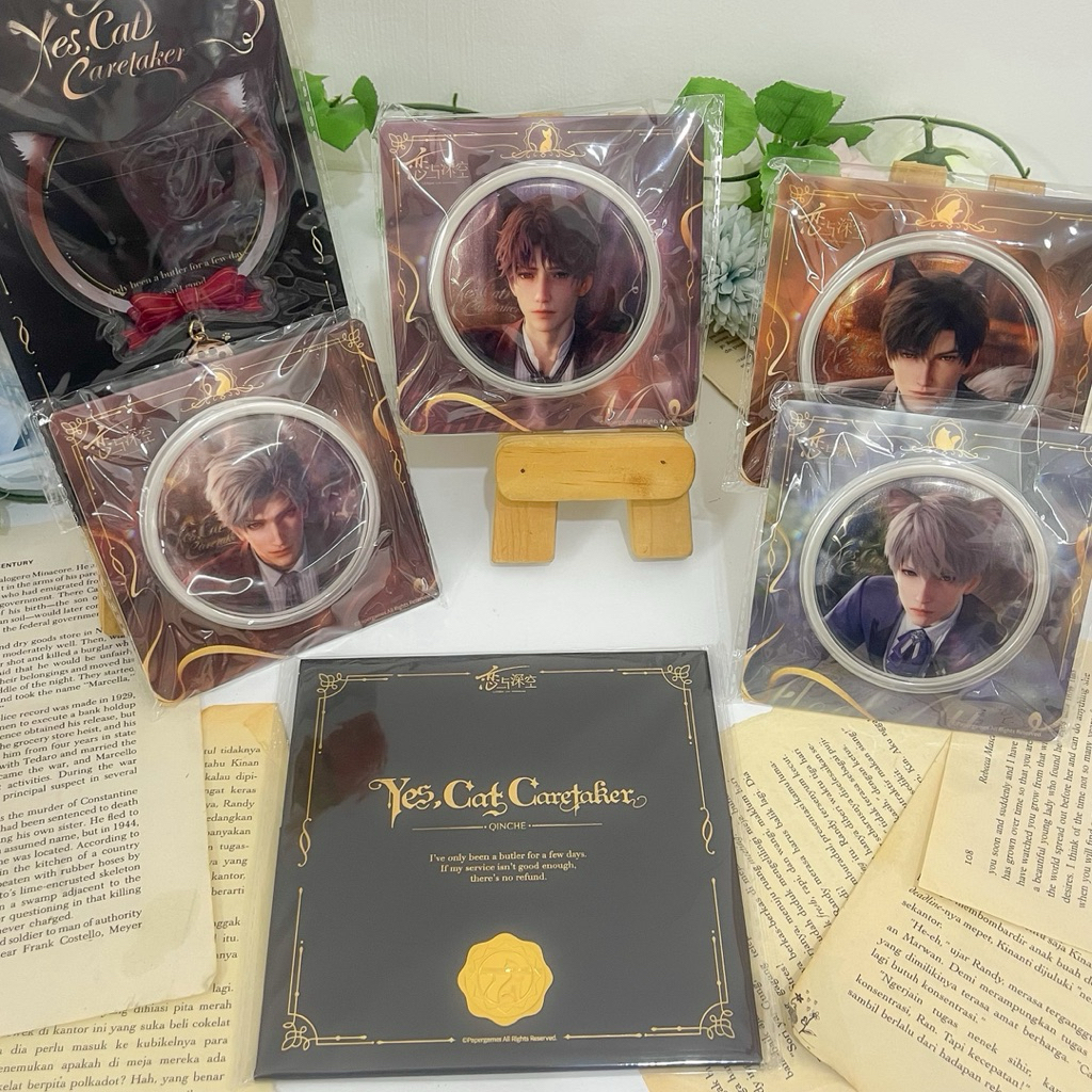 OFFICIAL Love and Deepspace Yes Cat Caretaker Series Sylus Zayne Xavier Rafayel Badge Case Shikishi 