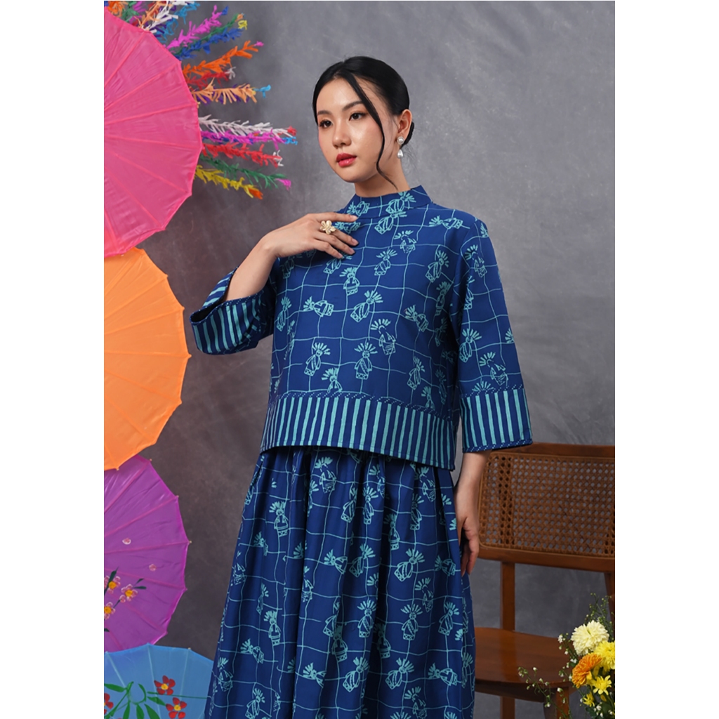 NONA RARA - Jolla Garut Betawi T5751 ชุดทํางานเสื้อเบลาส์บาติกสําหรับผู้หญิงทันสมัย