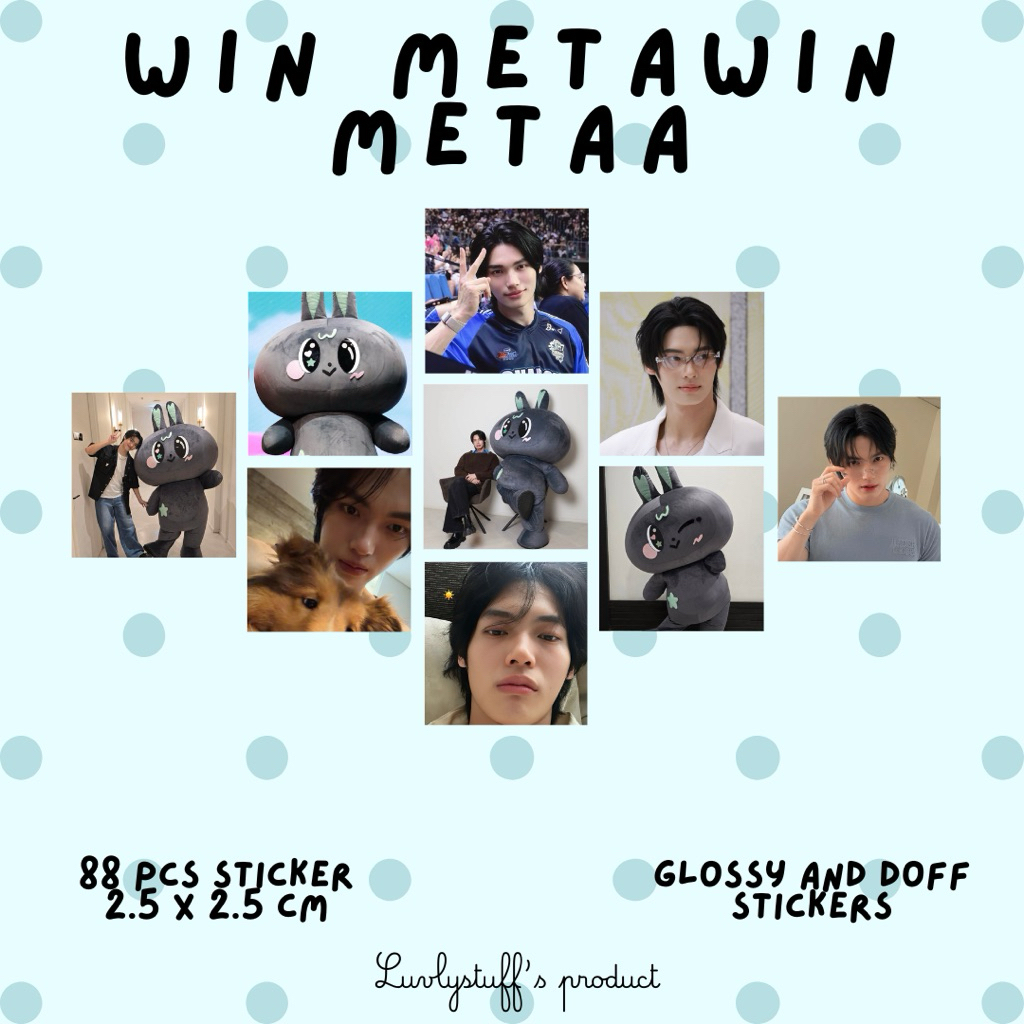 [Luvlystuff] สติ๊กเกอร์ META WIN META จํานวน 88 ชิ้น GLOSSY || GMM MASCOT ACTOR สติ๊กเกอร์น่ารัก