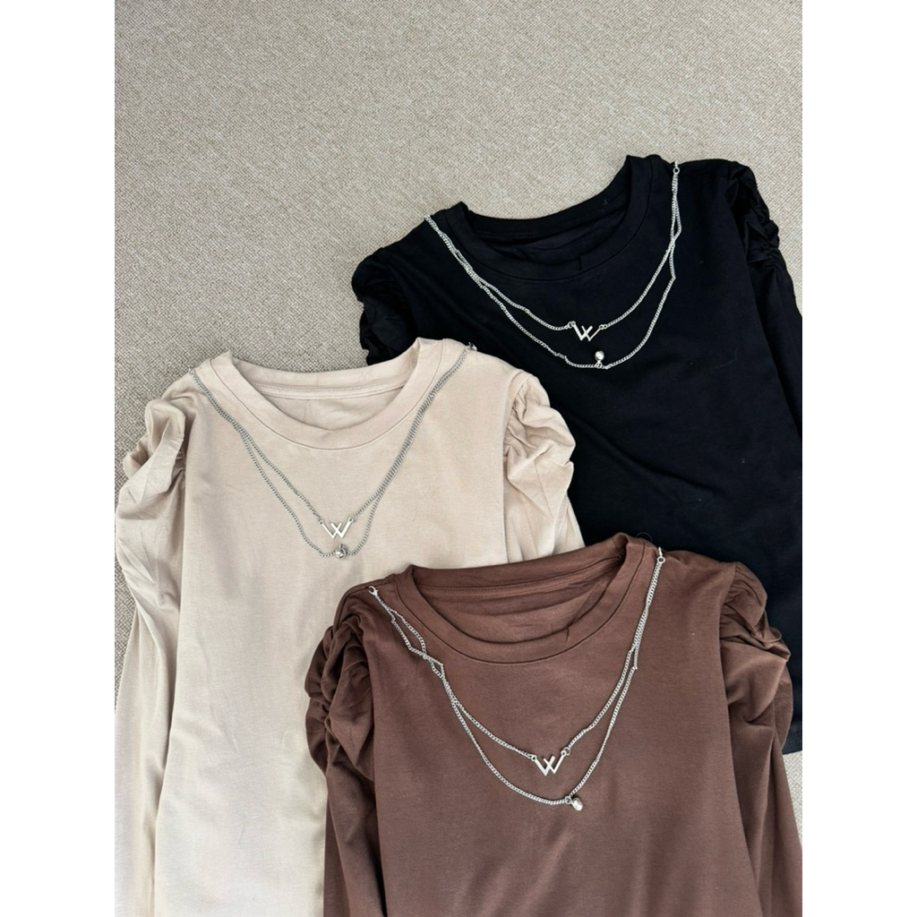 เสื้อยืดสร้อยคอ W b44 5/6 fx