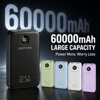 LIANGWE LENTIVEN PowerBank 60000mah Mini Size With 4 USB Fast Charging Dual Output Led Display Charger Battery KJ266