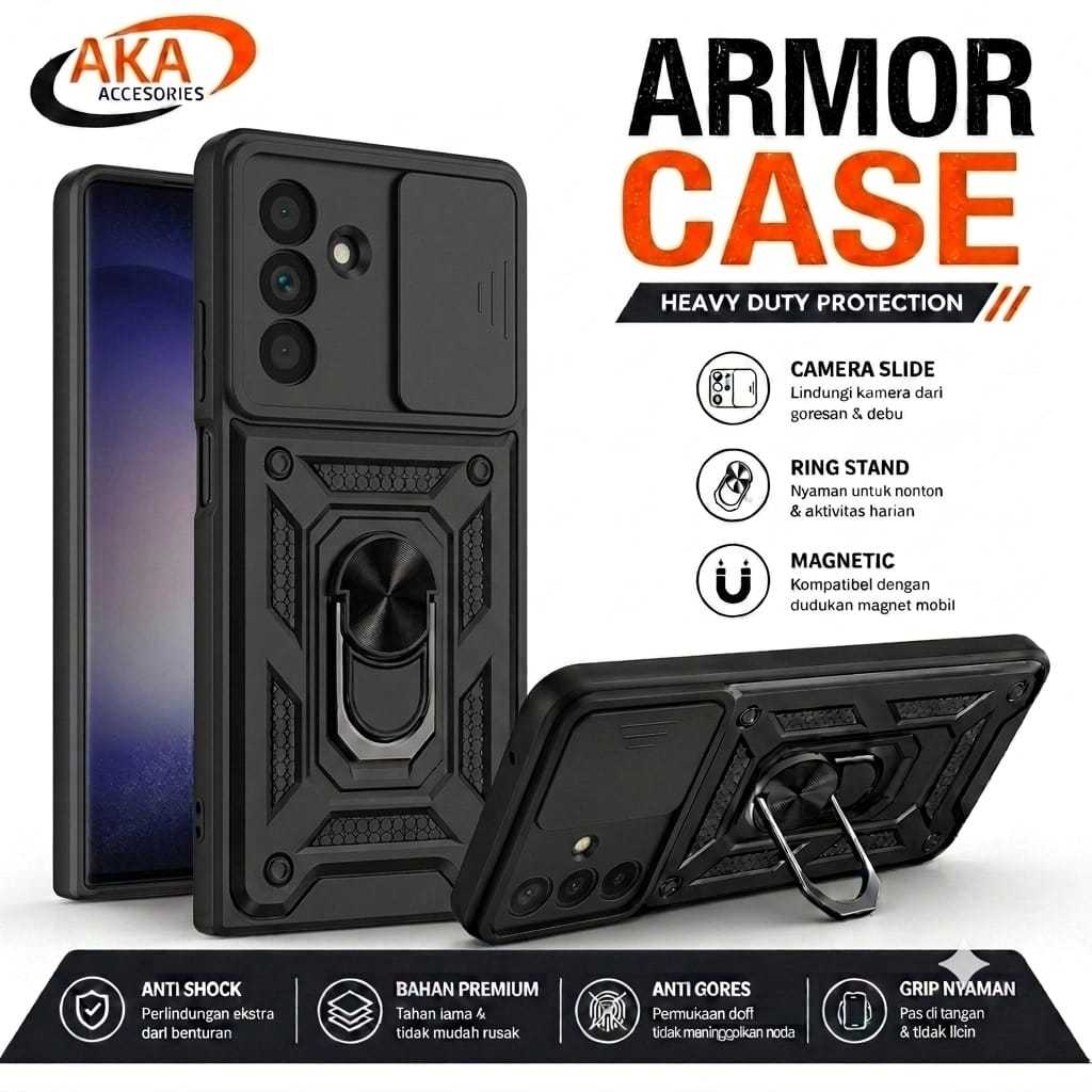 เคสเกราะ Samsung A57 A37 A56 A36 A26 A16 AKA Anti Shock Hardcase สไลด์กล้อง Protector ปลอกหุ่นยนต์แห
