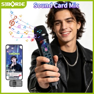 Siborie DM600 Soundcard All in One Mic Nirkabel, Noise Cancelling Hi-Fi, Plug and Play untuk Live Streaming Rekaman Nyanyi