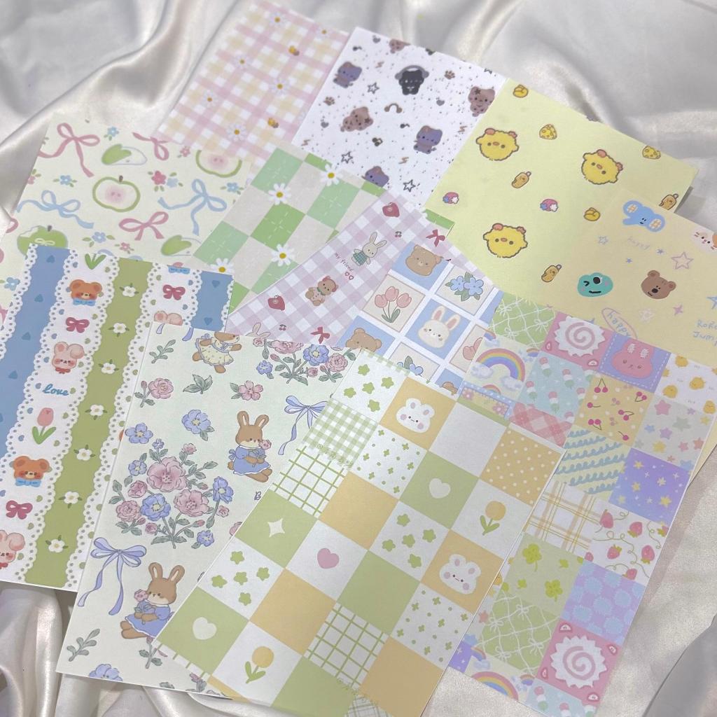 SCRAPBOOK กระดาษ BACKGROUND/ กระดาษ JOURNAL/ JOURNLING PAPER/JUNK JOURNAL PAPER / DECO PAPER MOTIF C