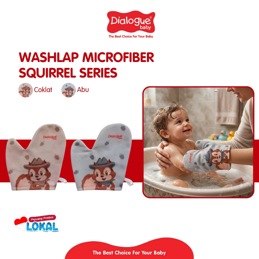 Dialogue Baby Washcloth Microfiber Squirrel Series - DGW1239