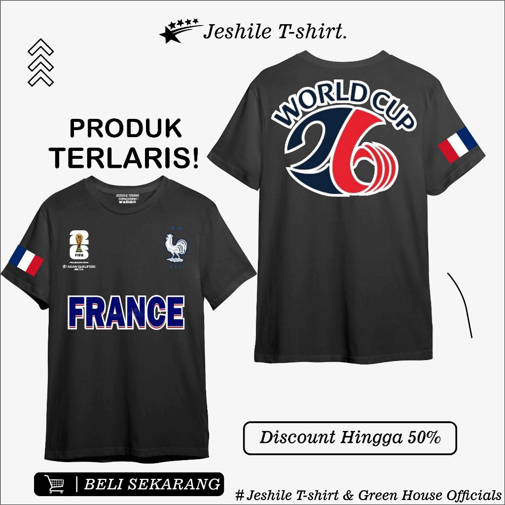Football Fans Edition 2026 / France Edition / Cotton Semi Combed / T-shirt By Jeshile T-shirt