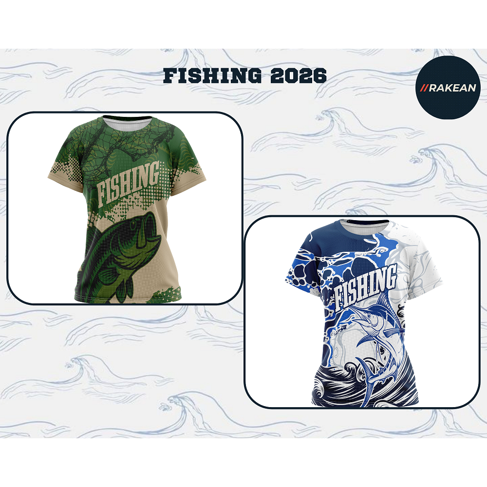 Fishing Mania Fishing 2026 Art 01 & 02 Full Printing ผู้ใหญ่เสื้อยืดผู้หญิง Jersey ฟรีชื่อที่กําหนดเ