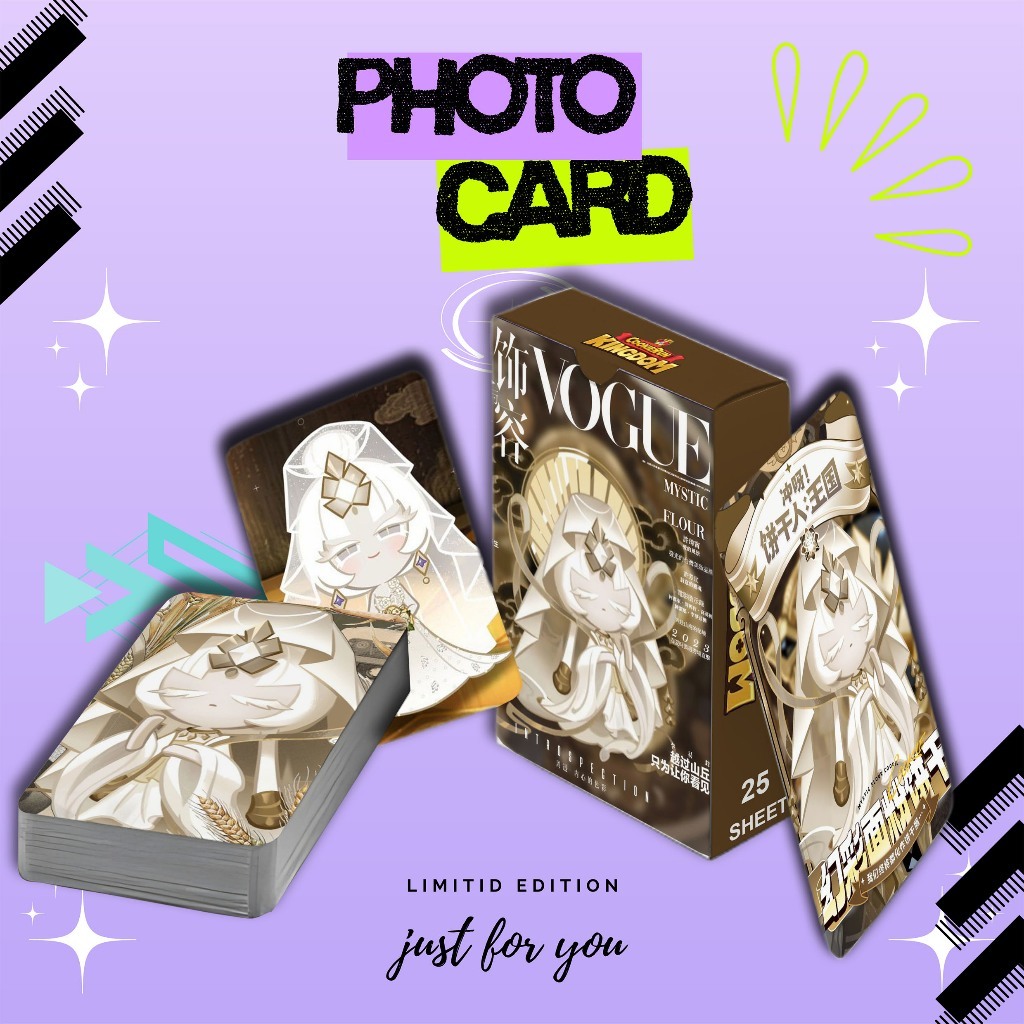 MYSTIC FLOUR COOKIE RUN KINGDOM PREMIUM IS 25 แผ่นชุดรูปถ่ายฟรีกล่อง