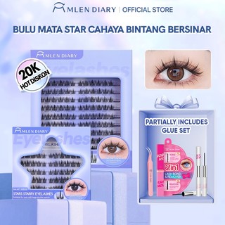 Mlen Diary Star Seri Bulu Mata Palsu Stars Bulu Mata Palsu + Lem Panjang 9-12 mm Moon Sun Bulu Mata Natural Eyelash